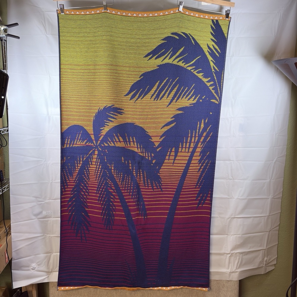 Trident 100% Cotton Beach Towel 37x66 Reversible Palm Tree Print